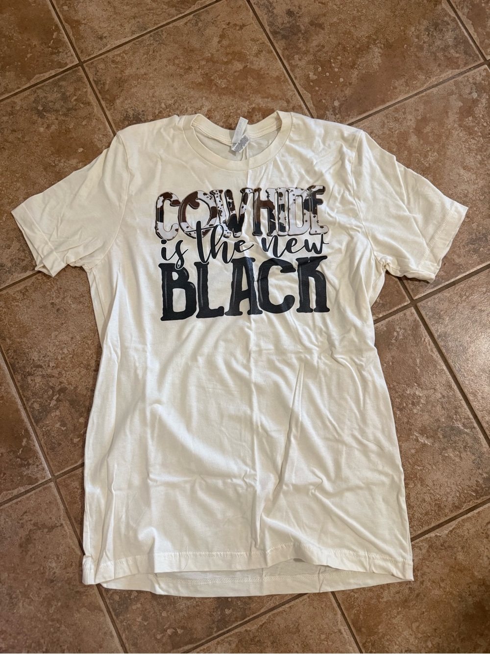 Cowhide Is The New Black Graphic Tee - Sand